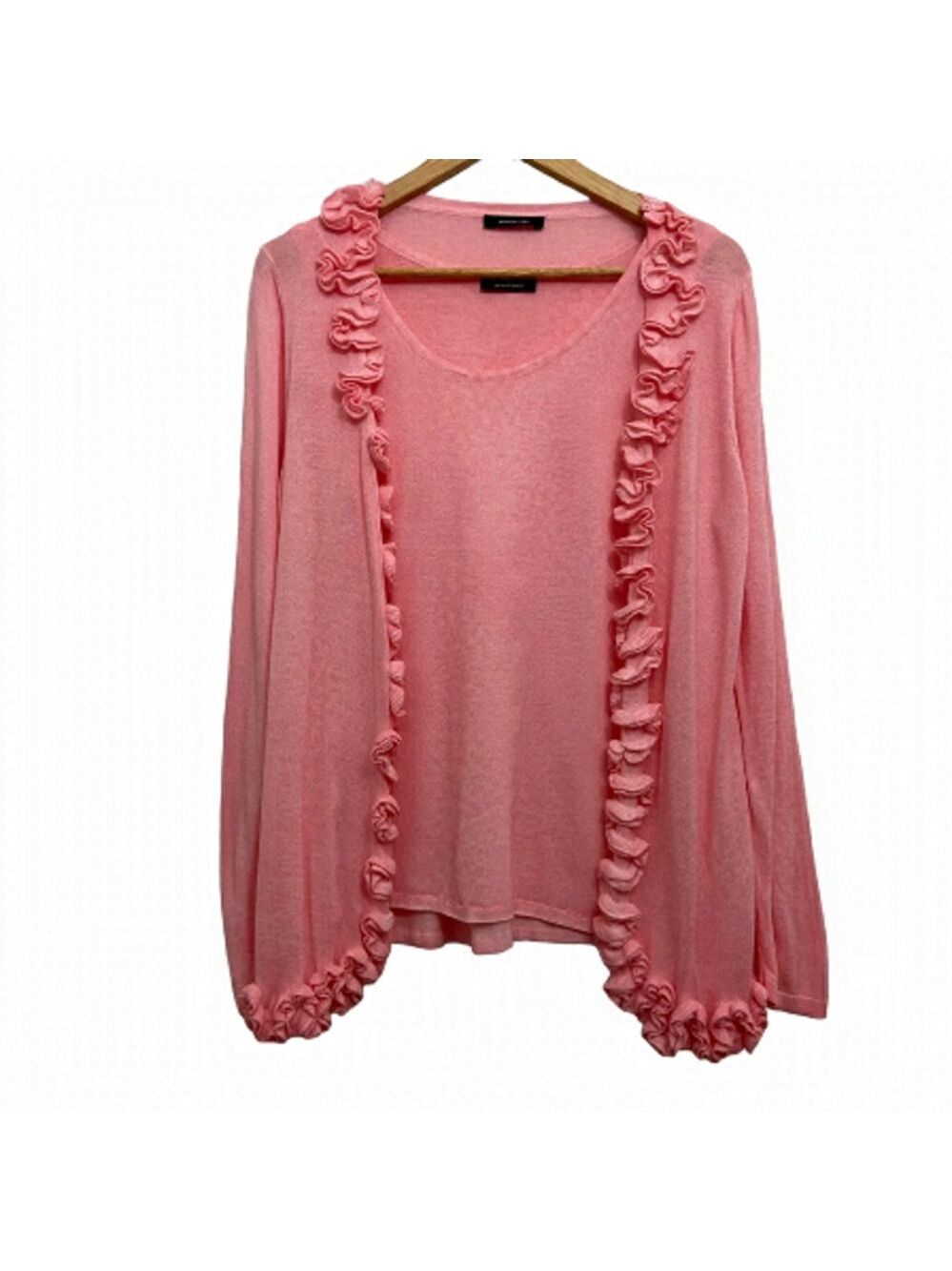 ALISON Sheri 2 pieces set cardigan camisole pink woven lightweight Large knit